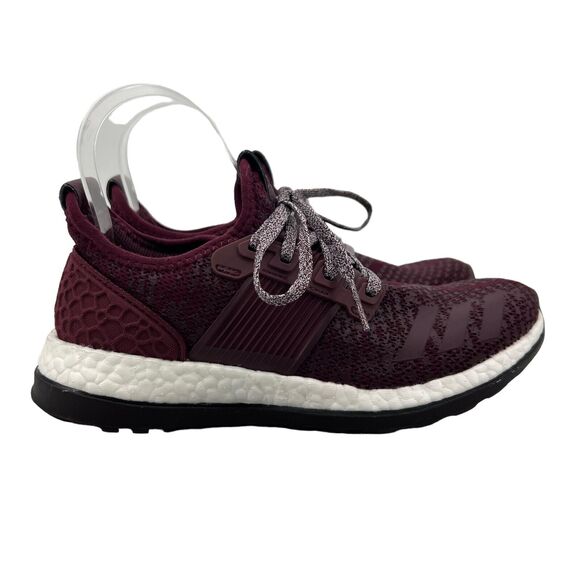 Adidas Mens 5 PureBoost ZG Maroon White Running Shoes Lace Up Low Top BA8457 - Picture 1 of 12